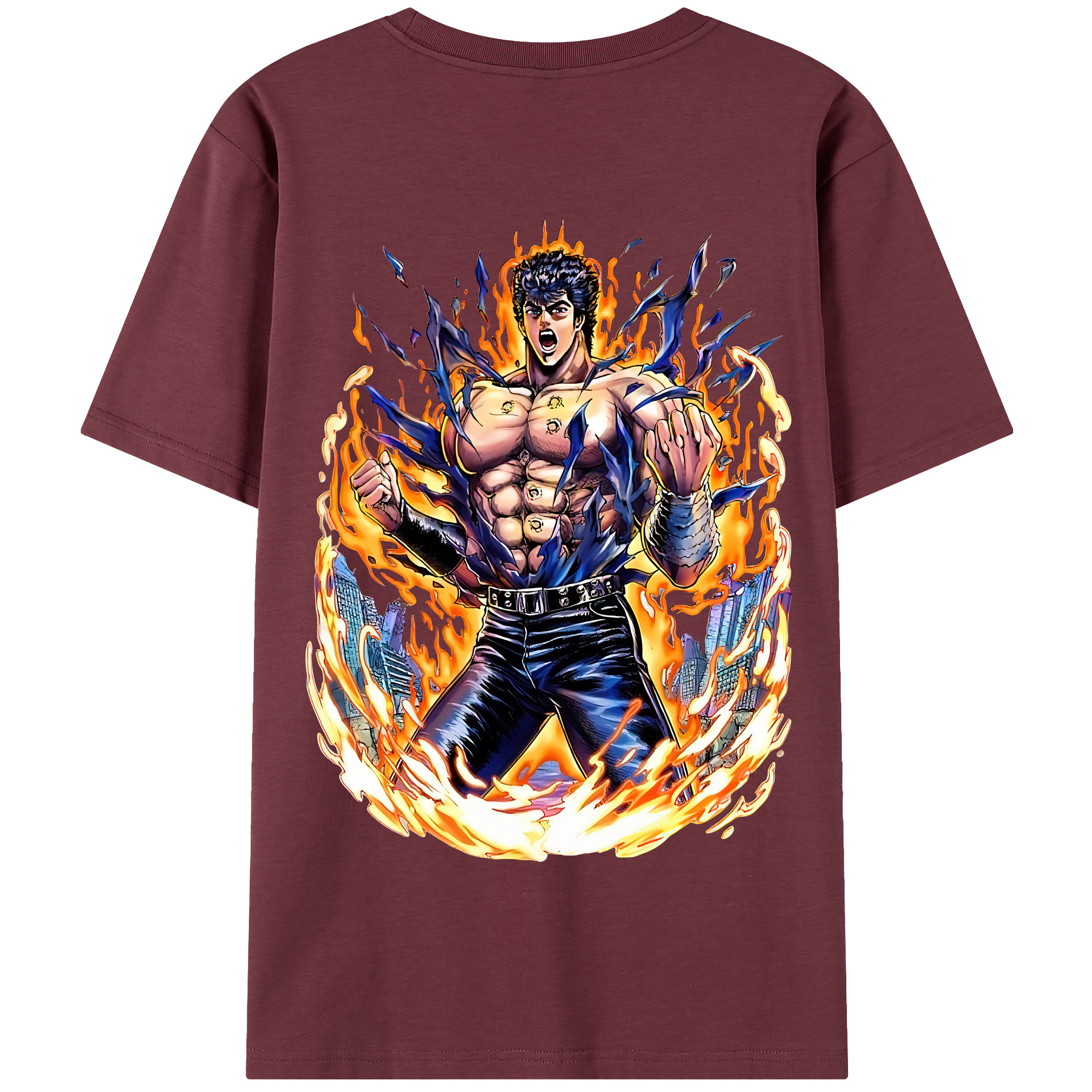 （画像用） 北斗の拳 Fist of the North Star 綿100％半袖Tシャツ（背面プリント）
